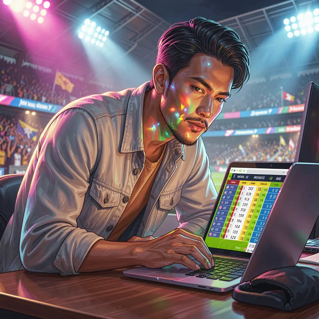 Dealer kasino langsung yang elegan berdiri di samping meja roulette dengan gestur mengundang di dalam lingkungan kasino mewah RKGGG untuk pemain Indonesia Taruhan RKGGG – Pasang taruhan olahraga langsung yang cerdas dengan peluang waktu nyata di Indonesia